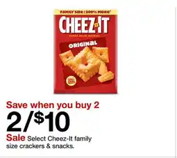 Target Select Cheez-It family size crackers & snacks offer