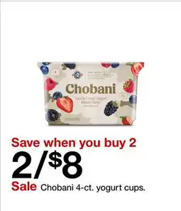Target Chobani 4 - ct. yogurt cups offer