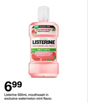 Target Listerine 500mL mouthwash in exclusive watermelon mint flavor offer