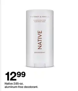 Target Native 2.65-oz. aluminum-free deodorant offer