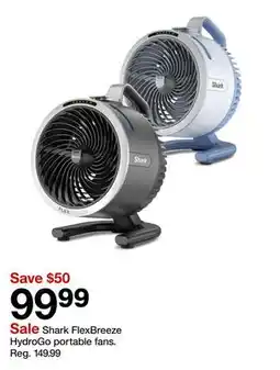 Target Shark FlexBreeze HydroGo portable fans offer