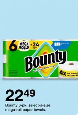 Target Bounty 6-pk. select-a-size mega-roll paper towels offer
