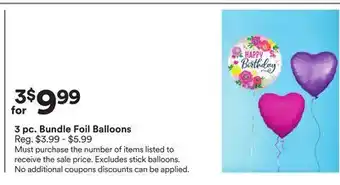 Michaels 3 pc. Bundle Foil Balloons offer