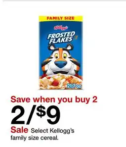 Target Select Kellogg's family size cereal offer