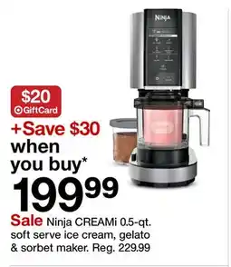 Target Ninja CREAMi 0.5-qt. soft serve ice cream, gelato & sorbet maker offer