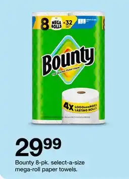 Target Bounty 8-pk. select-a-size mega-roll paper towels offer