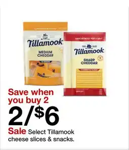 Target Select Tillamook cheese slices & snacks offer