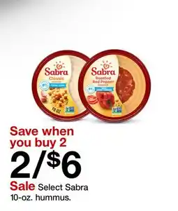 Target Sabra 10-oz. hummus offer