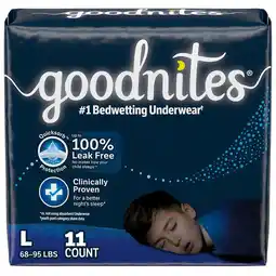 Walgreens Boys' Nighttime Bedwetting Underwear Large (68-95 lb.) offer