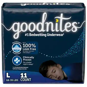 Walgreens Boys' Nighttime Bedwetting Underwear Large (68-95 lb.) offer
