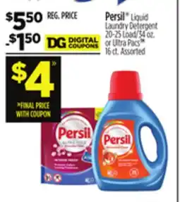 Dollar General Persil Liquid Laundry Detergent or Ultra Pacs offer