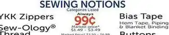 Hobby Lobby SEWING NOTIONS offer