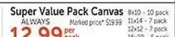 Hobby Lobby Super Value Pack Canvas offer