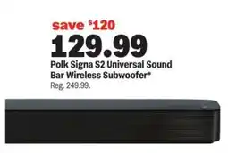 Meijer Polk Signa S2 Universal Sound Bar Wireless Subwoofer offer