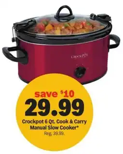 Meijer Crockpot cook & carry manual slow cooker offer