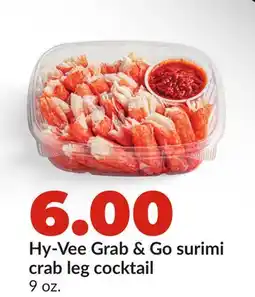 Hy-Vee Hy-Vee Grab & Go surimi crab leg cocktail offer