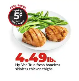 Hy-Vee Hy-Vee True fresh boneless skinless chicken thighs offer