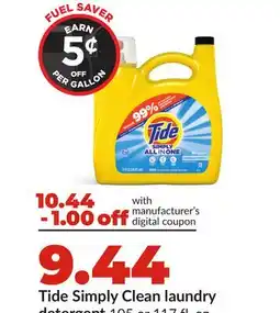 Hy-Vee Tide Simply Clean laundry detergent offer