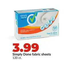Hy-Vee Simply Done fabric sheets offer