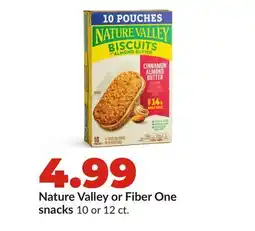 Hy-Vee Nature Valley or Fiber One snacks offer