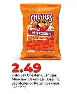 Hy-Vee Frito-Lay Chester's, Santitas, Munchos, Baken-Ets, Josefina, Sabritones or Natuchips chips offer