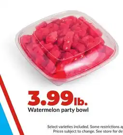 Hy-Vee Watermelon party bowl offer