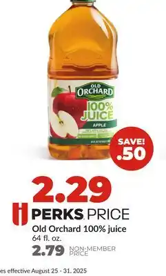 Hy-Vee Old Orchard 100% juice offer