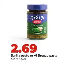 Hy-Vee Barilla pesto or Al Bronzo pasta offer