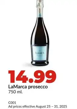 Hy-Vee LaMarca prosecco offer