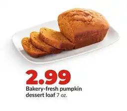 Hy-Vee Bakery fresh pumpkin dessert loaf offer