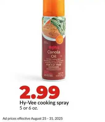 Hy-Vee Hy-Vee cooking spray offer
