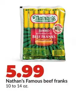 Hy-Vee Nathan's Famous beef franks offer