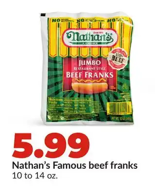 Hy-Vee Nathan's Famous beef franks offer
