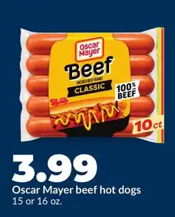 Hy-Vee Oscar Mayer beef hot dogs offer