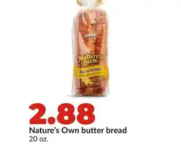 Hy-Vee Nature's Own butter bread offer