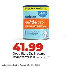 Hy-Vee Good Start Dr. Brown's infant formula offer