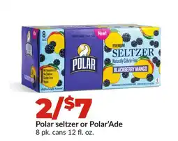 Hy-Vee Polar seltzer or Polar'Ade offer