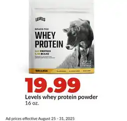 Hy-Vee Levels whey protein powder offer