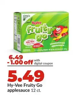 Hy-Vee Hy-Vee Fruity Go applesauce offer