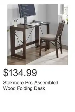Costco Stakmore Pre-Assembled Wood Folding Desk offer