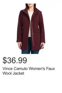 Costco Vince Camuto Women's Faux Wool Jacket offer