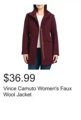 Costco Vince Camuto Women's Faux Wool Jacket offer