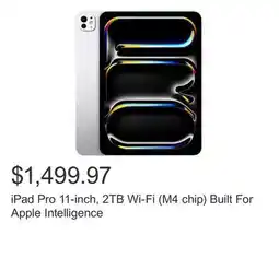 Costco iPad Pro 11-inch, 2TB Wi-Fi (M4 chip) Built For Apple Intelligence offer