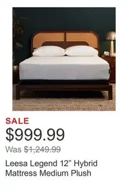 Costco Leesa Legend 12 Hybrid Mattress Medium Plush offer
