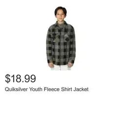 Costco Quiksilver Youth Fleece Shirt Jacket offer