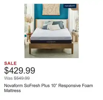 Costco Novaform SoFresh Plus 10 Responsive Foam Mattress offer