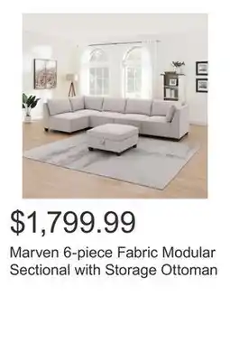 Costco Marven 6-piece Fabric Modular Sectional with Storage Ottoman offer