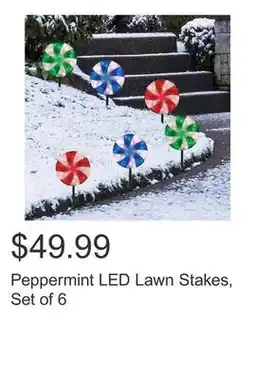 Costco Peppermint LED Lawn Stakes, Set of 6 offer