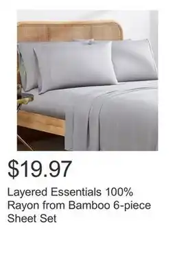 Costco Layered Essentials 100% Rayon from Bamboo 6-piece Sheet Set offer