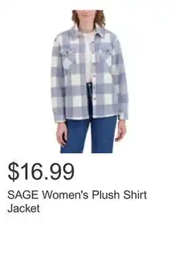 Costco SAGE Women's Plush Shirt Jacket offer